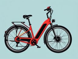 Electric Bike Clipart - An electric bicycle for eco-friendly rides.  color vector clipart, minimal style