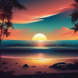 Beach background - sunset beach background wallpaper  