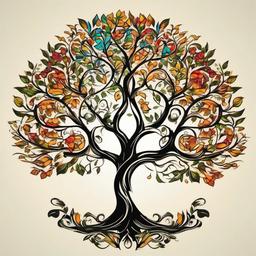 tree of life tattoo color  simple vector color tattoo