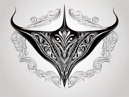 Manta Ray Tribal Tattoo,a tribal-style tattoo featuring the magnificent manta ray, symbolizing power and elegance. , tattoo design, white clean background