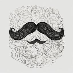 drawing of mustache  minimal rough scribbles,doodles,black and white