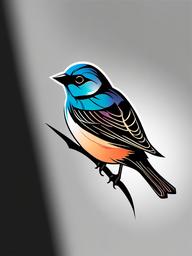 small sparrow tattoo  minimalist color tattoo, vector