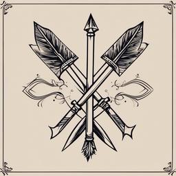 arrows crossed tattoo  vector tattoo design