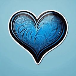 Blue Heart Sticker - Blue heart for a calm feeling, ,vector color sticker art,minimal