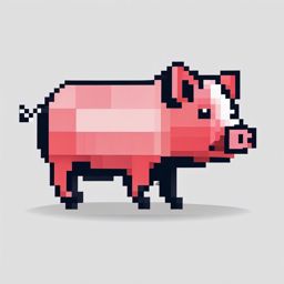 Pixel Pigs  minimalist design, white background, professional color logo vector art