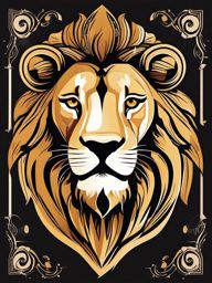 Lion Clipart - Lion representing courage as it roars in the savannah , minimal, 2d