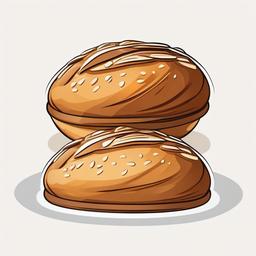 Bread clipart - Freshly baked bread from the oven.  vector style illustration, white background