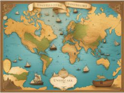 map clipart - unfolding to reveal an adventure. 