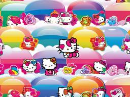 Hello Kitty Rainbow Background  