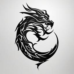 Mortal Kombat Dragon Tattoo - Tattoo inspired by the dragon symbol from Mortal Kombat.  simple color tattoo,minimalist,white background