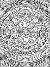 Rainbow Coloring Page - Rainbow designed with mandala patterns.  easy,simple,minimal,coloring pages,black and white outline