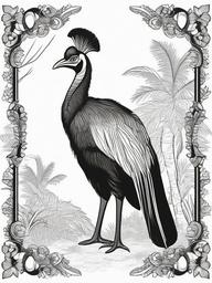 Cassowary Coloring Pages - Large Dangerous Flightless Bird  minimal black outline printable sheet, coloring page