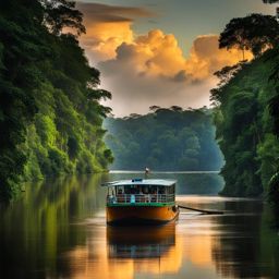 amazon river - showcase the mighty amazon river, winding its way through the dense rainforests of south america. 