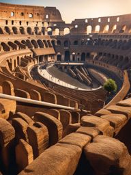 colosseum in its glory - convey the grandeur of the colosseum in ancient rome, bustling with spectators and gladiators. 