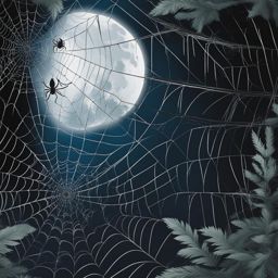 spider clipart: weaving an intricate web in the moonlit forest. 