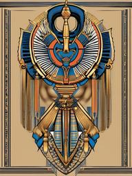 Amun Tattoo-Bold and dynamic tattoo featuring Amun, an ancient Egyptian deity, capturing themes of divine power and spirituality.  simple color vector tattoo