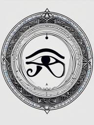 eye of horus tattoo ideas  simple color tattoo,minimal,white background