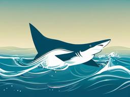 Shark clipart - shark fin above the water  