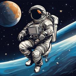 Astronaut clipart - astronaut floating in space  clipart