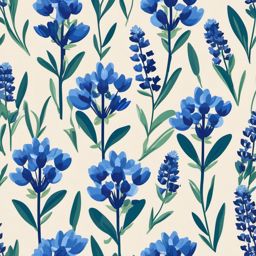 Texas Bluebonnet Clip Art - The iconic Texas bluebonnet flowers,  color vector clipart, minimal style