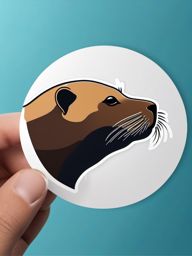 California Sea Lion Sticker - A playful California sea lion swimming, ,vector color sticker art,minimal