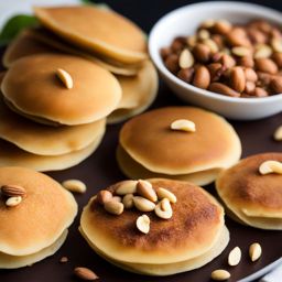 apam balik, malaysian peanut pancake with sweet fillings like crushed peanuts and sugar. 