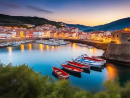 enchanted basque fishing villages - sketch the enchanting basque fishing villages along the coast, where colorful boats line picturesque harbors. 