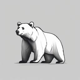 simple drawing of a bear  minimal rough sketch scribbles,doodles,black and white