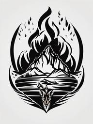 wildland fire tattoos  simple color tattoo,white background