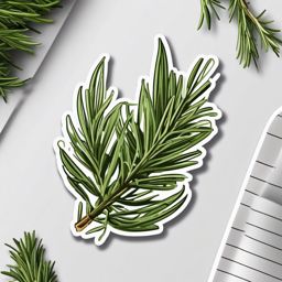 Rosemary Sticker - Elevate your culinary creations with the pine-like fragrance and robust flavor of rosemary, , sticker vector art, minimalist design