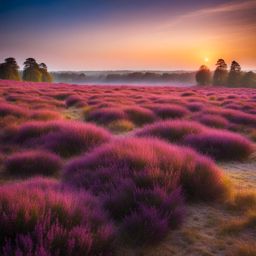 lüneburg heath in bloom - capture the colorful bloom of lüneburg heath in your artwork, with its vast heather-covered landscapes. 