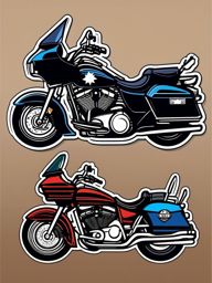 Police Motorcycle Detail Sticker - Law enforcement precision, ,vector color sticker art,minimal
