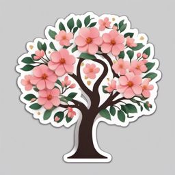 Blossoming Apple Tree Emoji Sticker - Delicate blooms heralding spring's arrival, , sticker vector art, minimalist design