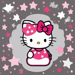 Hello Kitty clipart - Hello Kitty with stars  clipart