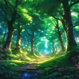 Magical anime forest. anime, wallpaper, background, anime key visual, japanese manga