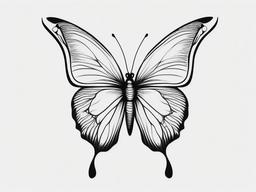 butterfly outline for tattoo  simple color tattoo, minimal, white background