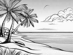 Coconut tree with coconuts hanging down  simple coloring pages