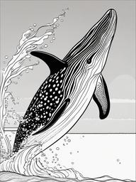 Gray Whale Coloring Pages - Migrating Ocean Mammal  black outline printable sheet, coloring page