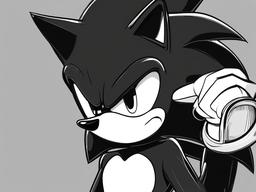 sketch of sonic  minimal rough sketch scribbles,doodles,black and white