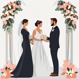 Wedding Celebrant clipart - Officiant at the wedding ceremony, ,vector color clipart,minimal