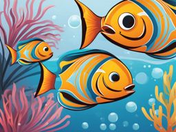 fish clipart - a playful and swimming fish image. 