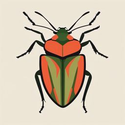 Shield Bug Clip Art - A shield bug with a distinctive shape,  color vector clipart, minimal style