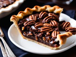 chocolate bourbon pecan pie, a twist on the classic pecan pie. 