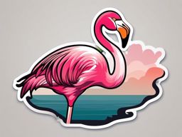 Flamingo Sticker - Graceful flamingo design, ,vector color sticker art,minimal