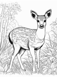 pudu deer cute animals coloring page 