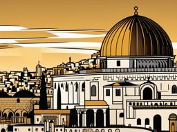 Jerusalem clipart - Western Wall and Dome of the Rock in Israel, ,color clipart vector style