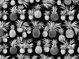 pineapple clipart black and white 