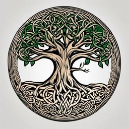 celtic tree of life tattoo designs  simple color tattoo,minimal,white background