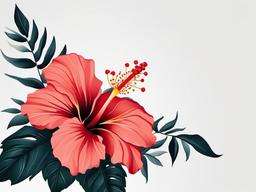 Hibiscus Tattoo - Tattoo featuring the hibiscus flower, symbolizing beauty and femininity.  simple color tattoo,minimalist,white background