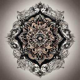 neo gothic tribal tattoo  simple vector color tattoo